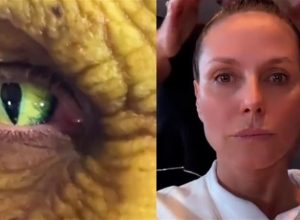 heidi-klum-vira-medusa-em-festa-de-halloween-e-tem-ate-lingua-de-cobra;-veja-video-da-fantasia